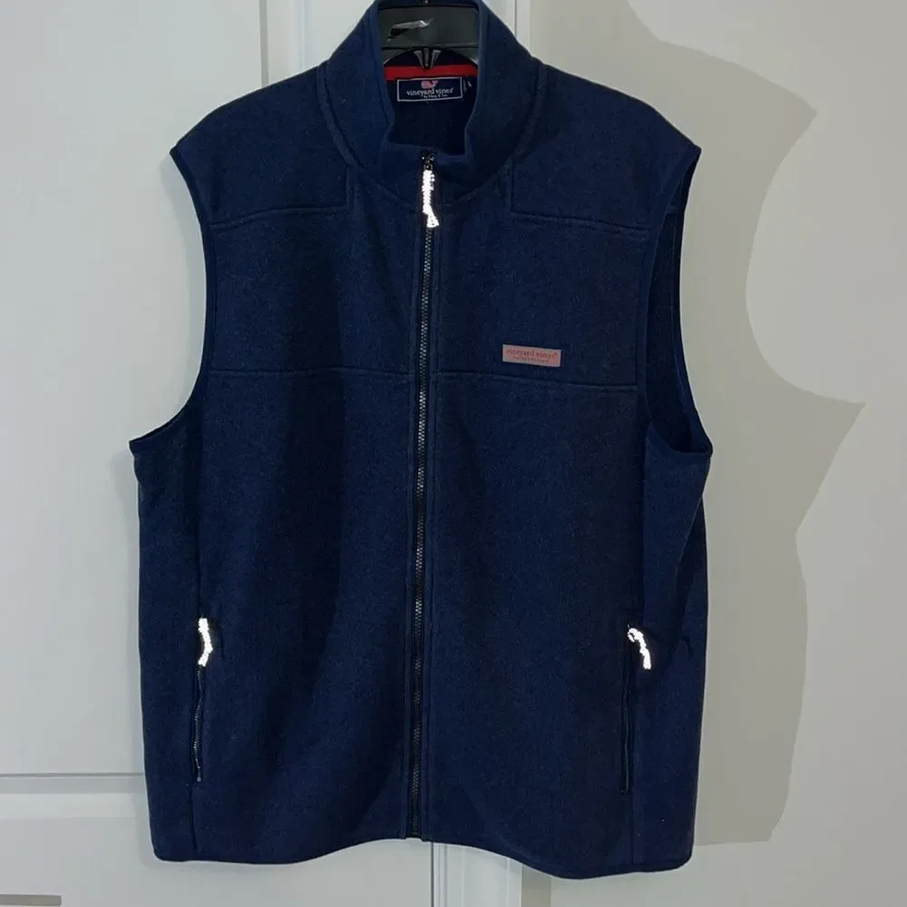Blue Whale Fleece Full Zipper Vineyard Vines Martha’s Vineyard Vest Jacket L
